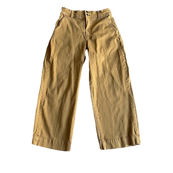 Everlane Pants - Everlane Organic Cotton Barrel Leg Pants Women's Size 10 Khaki Wide Leg Cropped